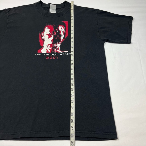 Vtg Arnold Stack 2001 Mens T-Shirt Sz Large Y2K Schwarzenegger Terminator B6 - Picture 7 of 7